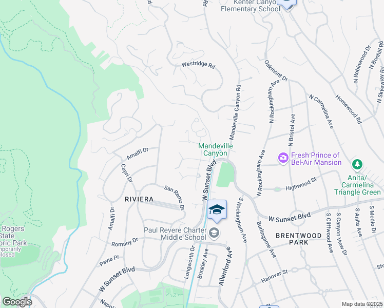 map of restaurants, bars, coffee shops, grocery stores, and more near 13215 Riviera Ranch Road in Los Angeles