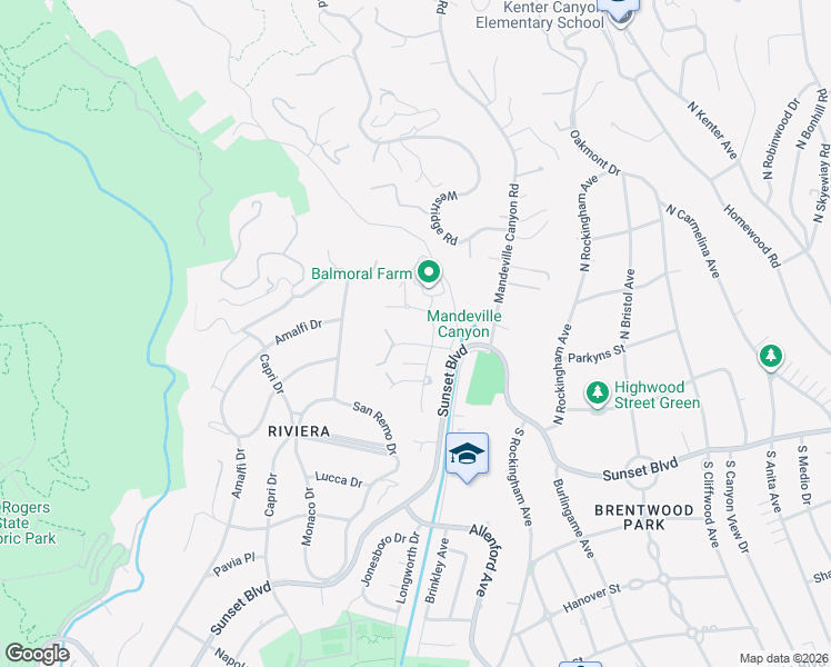 map of restaurants, bars, coffee shops, grocery stores, and more near 13215 Riviera Ranch Road in Los Angeles