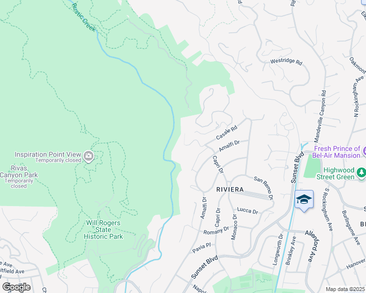 map of restaurants, bars, coffee shops, grocery stores, and more near 1540 Casale Road in Los Angeles