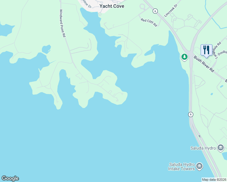 map of restaurants, bars, coffee shops, grocery stores, and more near 444 Windward Point Road in Columbia