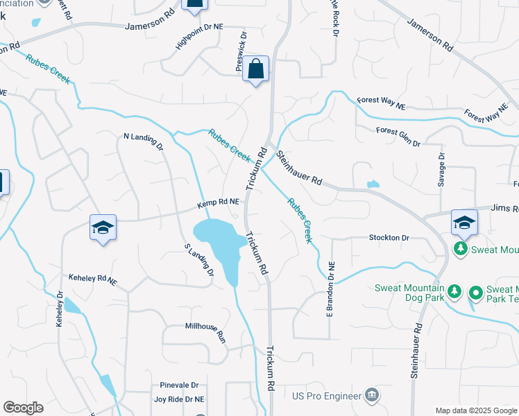 map of restaurants, bars, coffee shops, grocery stores, and more near 2243 Provence Court in Marietta