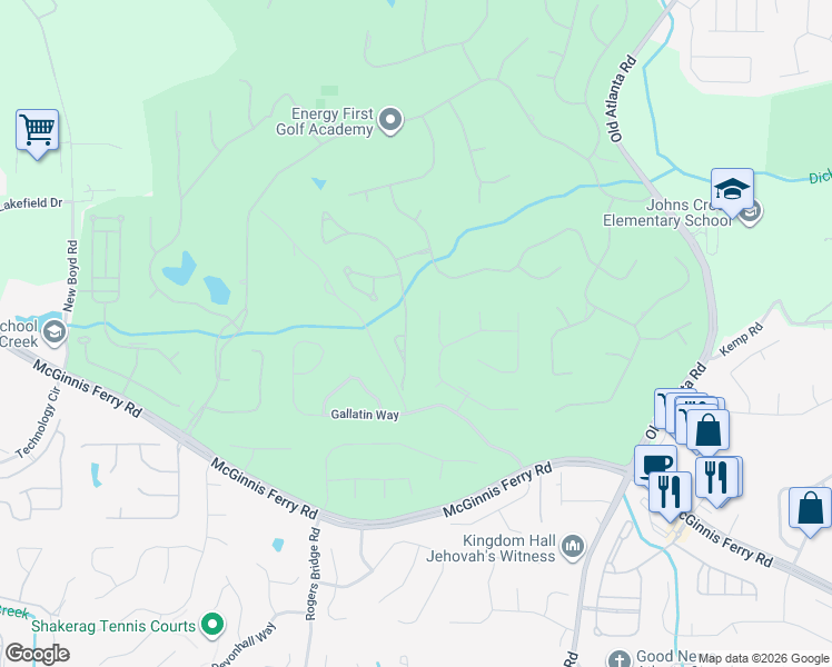 map of restaurants, bars, coffee shops, grocery stores, and more near 1045 Saint Marks Walk in Suwanee