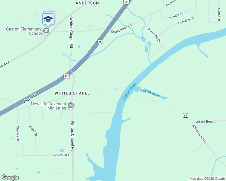 map of restaurants, bars, coffee shops, grocery stores, and more near 1240 Fitts Ferry Road in Gadsden