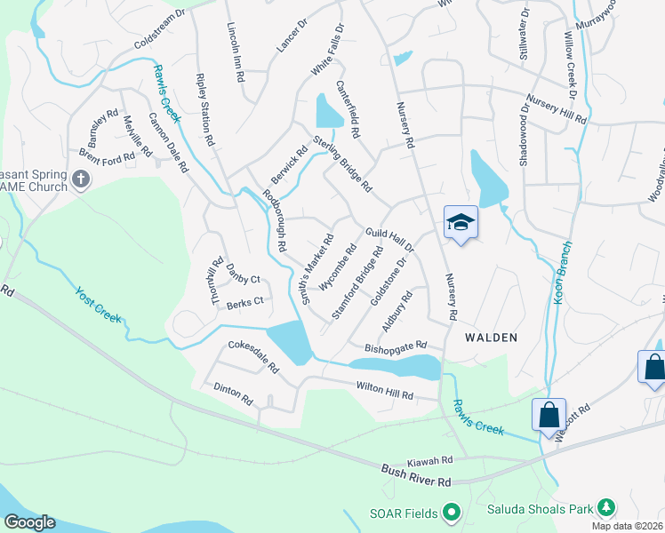 map of restaurants, bars, coffee shops, grocery stores, and more near 337 Wycombe Road in Columbia