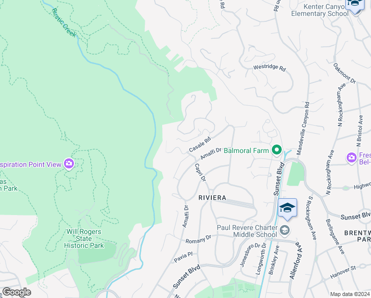 map of restaurants, bars, coffee shops, grocery stores, and more near 1601 Casale Road in Los Angeles