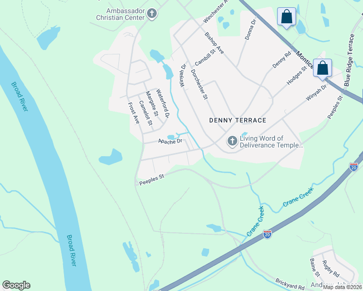 map of restaurants, bars, coffee shops, grocery stores, and more near 931 Apache Drive in Columbia