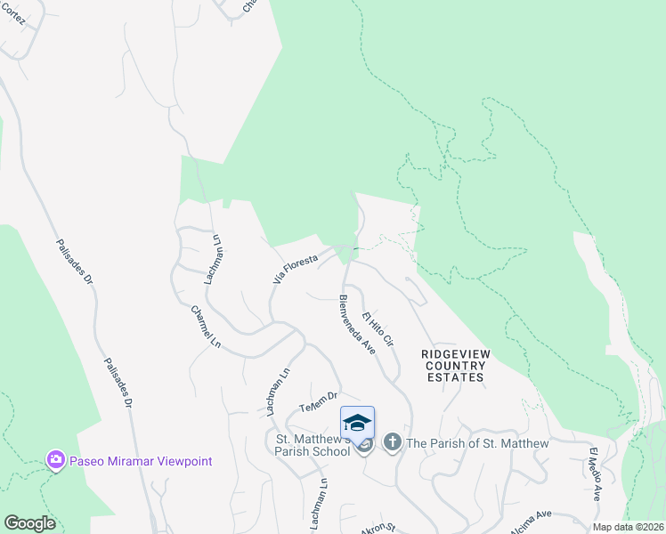 map of restaurants, bars, coffee shops, grocery stores, and more near 1362 Bella Oceana Vista in Los Angeles