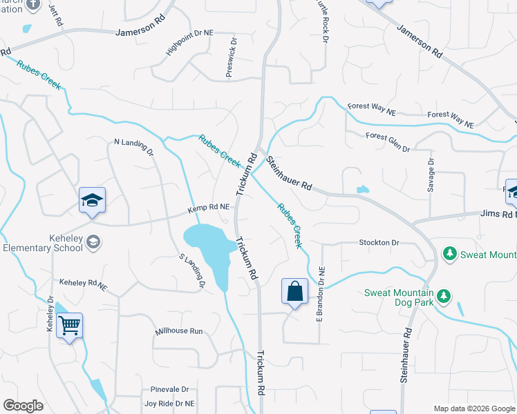 map of restaurants, bars, coffee shops, grocery stores, and more near 2246 Nantucket Court in Marietta