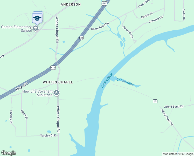map of restaurants, bars, coffee shops, grocery stores, and more near 1240 Fitts Ferry Road in Gadsden