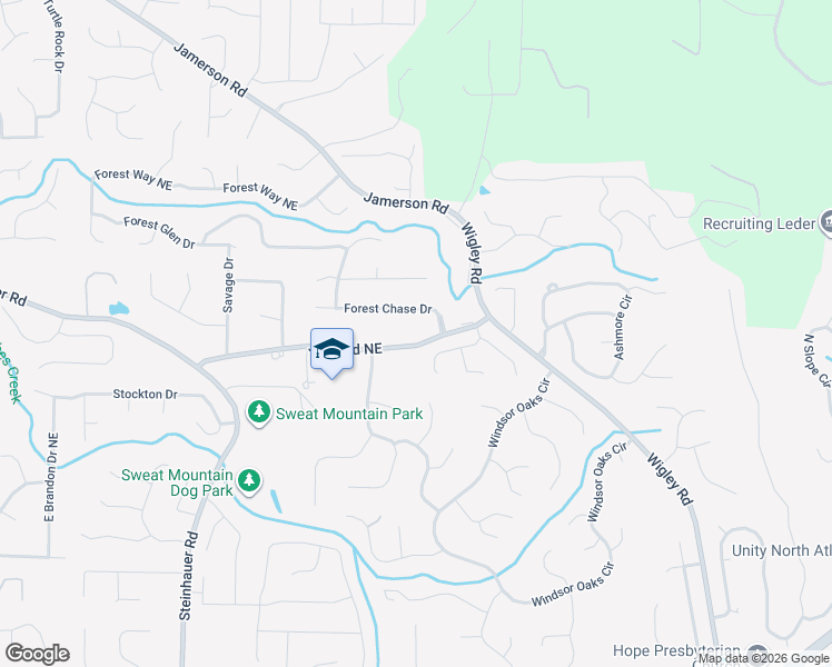 map of restaurants, bars, coffee shops, grocery stores, and more near 2745 Jims Road Northeast in Marietta