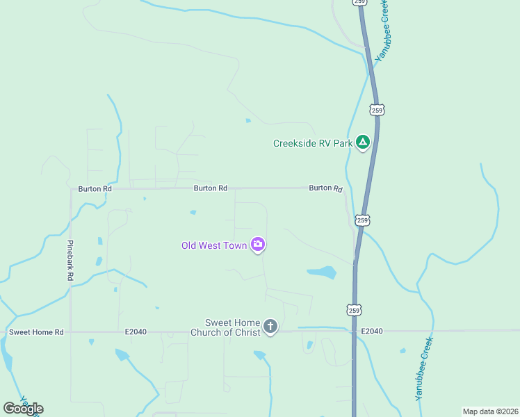 map of restaurants, bars, coffee shops, grocery stores, and more near 876 Burton Road in Broken Bow