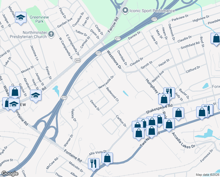 map of restaurants, bars, coffee shops, grocery stores, and more near 200 Redwood Court in Columbia