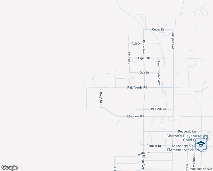 map of restaurants, bars, coffee shops, grocery stores, and more near 48826 Palo Verde Road in Morongo Valley