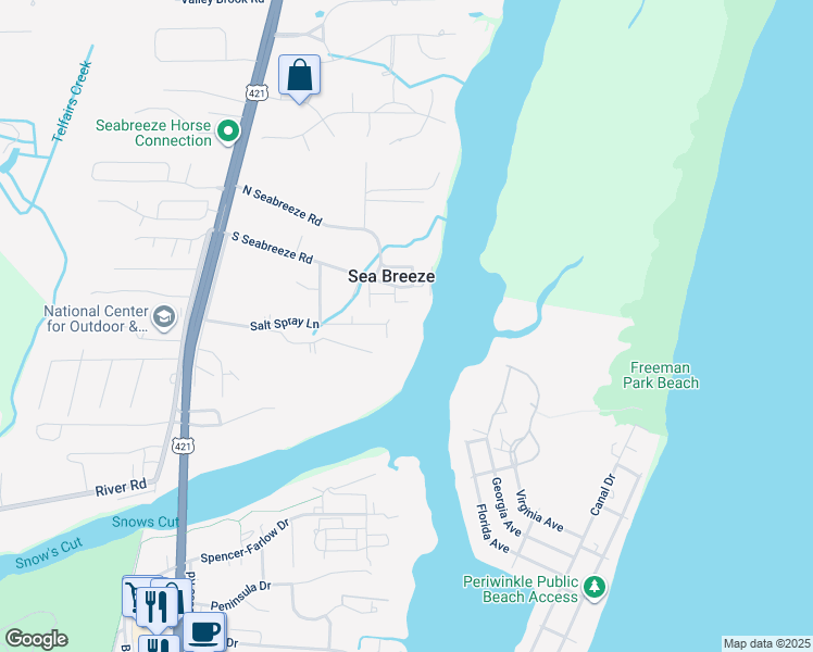 map of restaurants, bars, coffee shops, grocery stores, and more near 7725 Compass Point in Wilmington