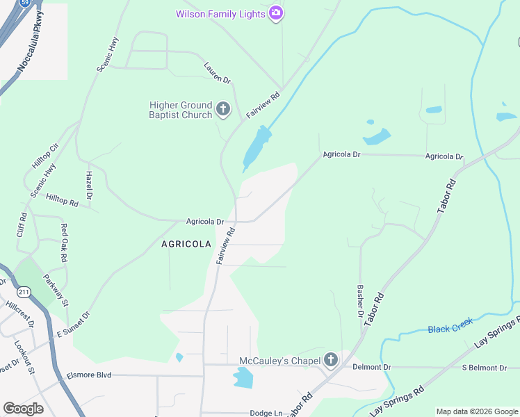map of restaurants, bars, coffee shops, grocery stores, and more near 714 Agricola Drive in Gadsden