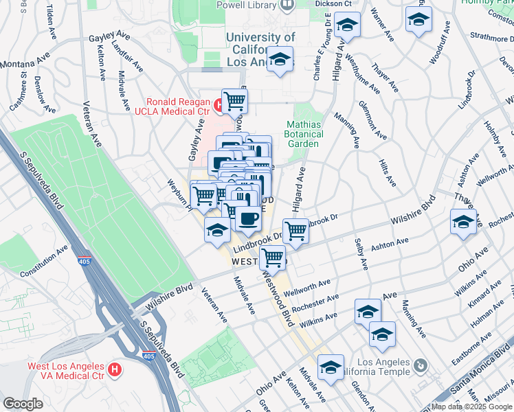 map of restaurants, bars, coffee shops, grocery stores, and more near in Los Angeles