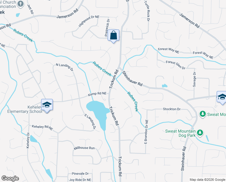 map of restaurants, bars, coffee shops, grocery stores, and more near 2238 Nantucket Court in Marietta