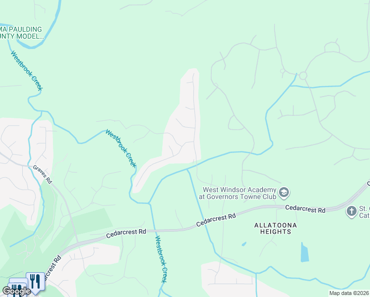 map of restaurants, bars, coffee shops, grocery stores, and more near 69 Thorncliff Landing in Acworth