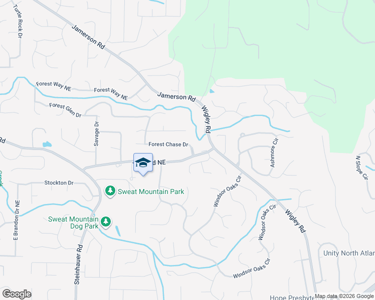 map of restaurants, bars, coffee shops, grocery stores, and more near 2833 Forest Chase Drive in Marietta