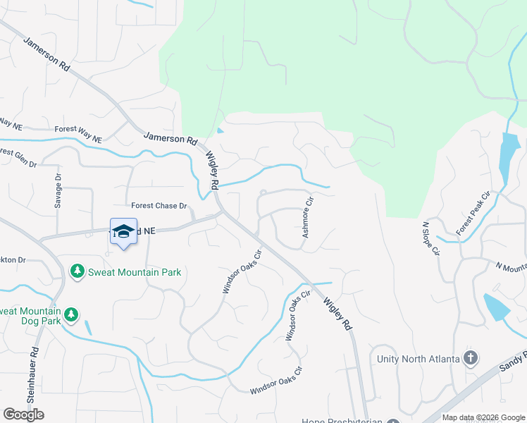 map of restaurants, bars, coffee shops, grocery stores, and more near 4500 Ashmore Circle in Marietta
