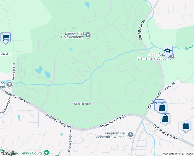 map of restaurants, bars, coffee shops, grocery stores, and more near 1165 Faith Court in Suwanee