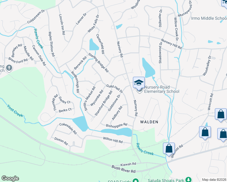 map of restaurants, bars, coffee shops, grocery stores, and more near 310 Stamford Bridge Rd in Columbia