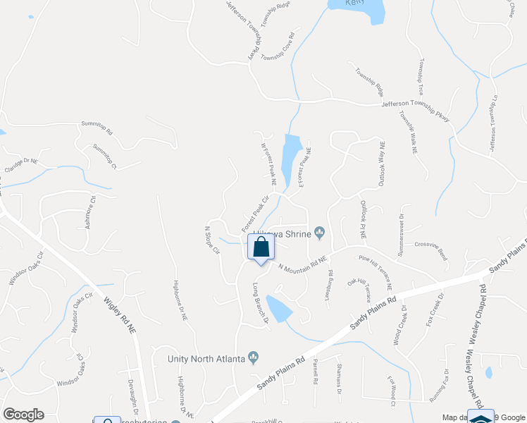 map of restaurants, bars, coffee shops, grocery stores, and more near 4526 Forest Peak Circle in Marietta