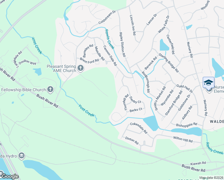 map of restaurants, bars, coffee shops, grocery stores, and more near 177 Pleasant Springs Ct in Columbia