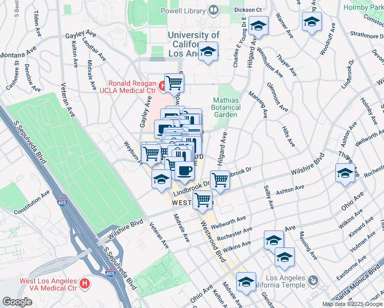 map of restaurants, bars, coffee shops, grocery stores, and more near in Los Angeles