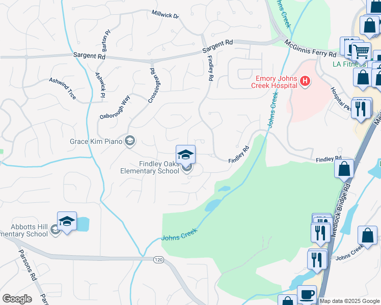 map of restaurants, bars, coffee shops, grocery stores, and more near 5952 Respite Court in Duluth