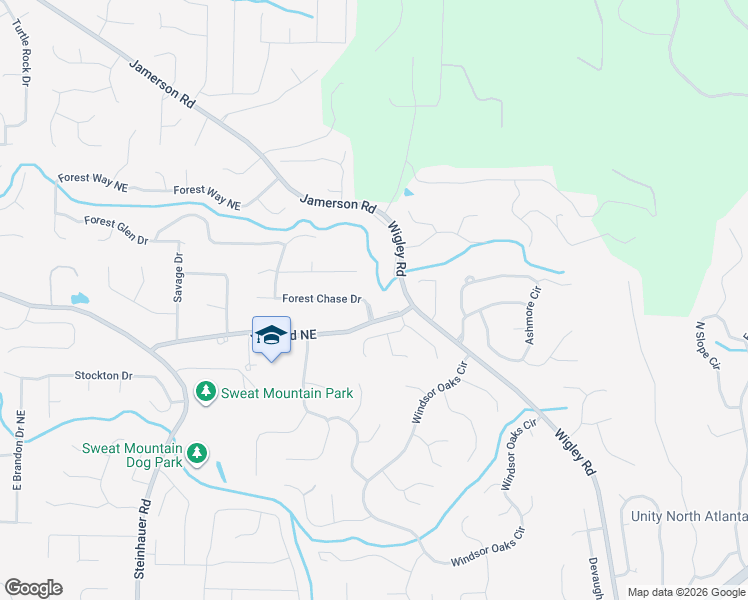 map of restaurants, bars, coffee shops, grocery stores, and more near 2834 Forest Chase Drive in Marietta