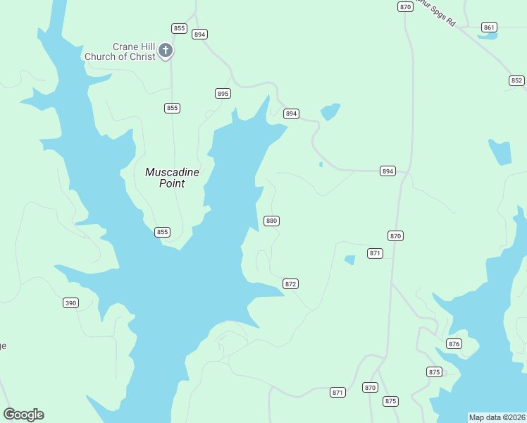 map of restaurants, bars, coffee shops, grocery stores, and more near 149 County Road 884 in Crane Hill