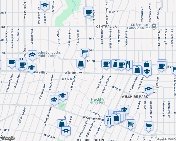map of restaurants, bars, coffee shops, grocery stores, and more near in Los Angeles