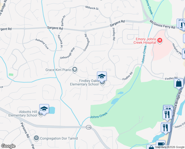map of restaurants, bars, coffee shops, grocery stores, and more near 330 Cadeleigh Court in Alpharetta
