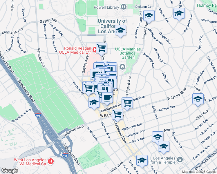 map of restaurants, bars, coffee shops, grocery stores, and more near in Los Angeles
