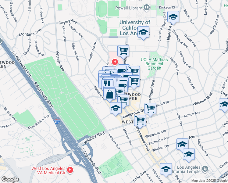 map of restaurants, bars, coffee shops, grocery stores, and more near 1000 Broxton Avenue in Los Angeles