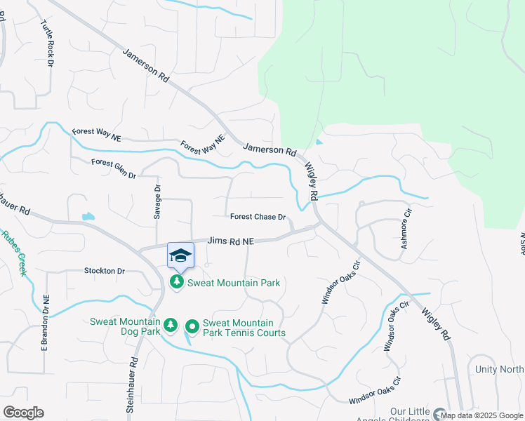 map of restaurants, bars, coffee shops, grocery stores, and more near 2843 Forest Chase Drive in Marietta