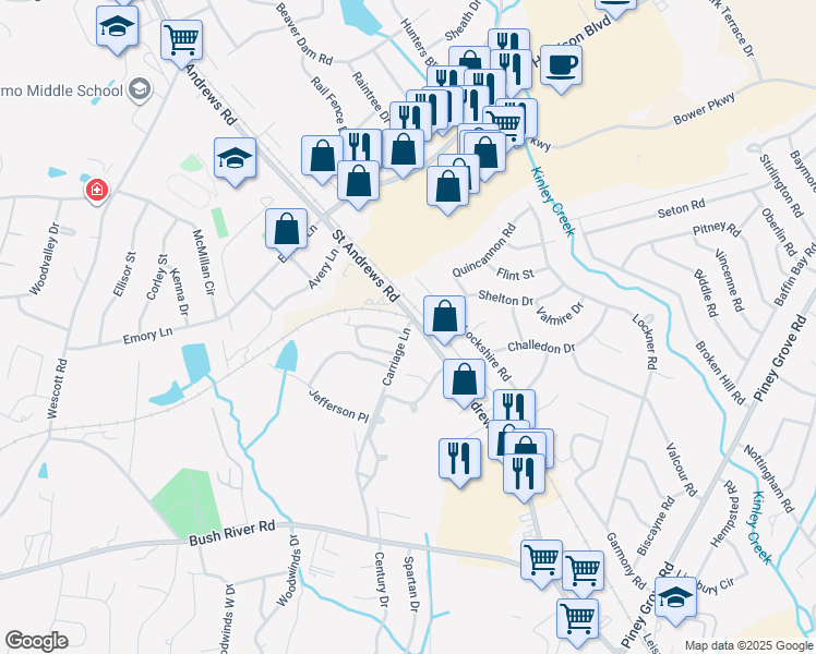 map of restaurants, bars, coffee shops, grocery stores, and more near in Lexington County