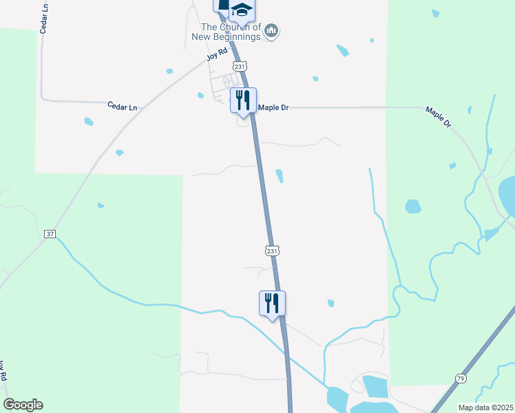 map of restaurants, bars, coffee shops, grocery stores, and more near 67721 Main Street in Blountsville