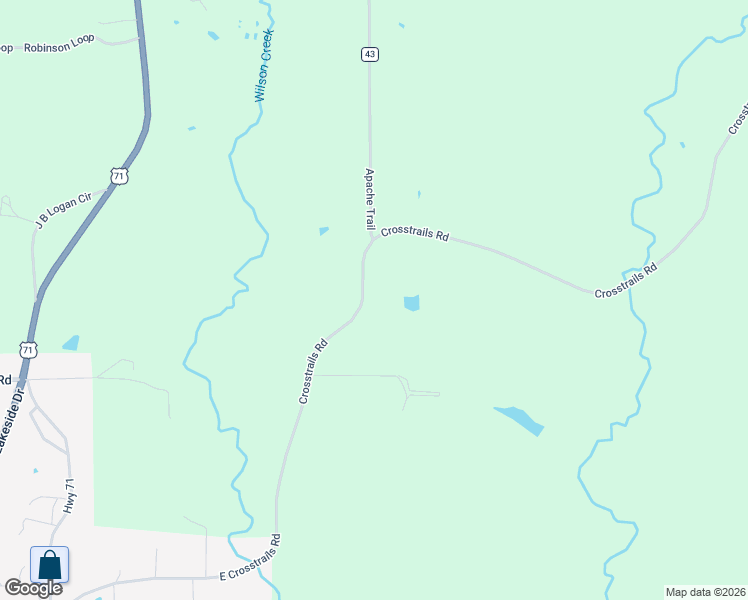 map of restaurants, bars, coffee shops, grocery stores, and more near 400 Crosstrails Road in De Queen