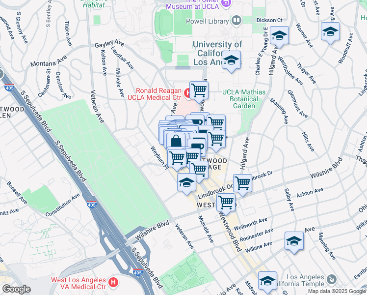map of restaurants, bars, coffee shops, grocery stores, and more near 936 Broxton Avenue in Los Angeles