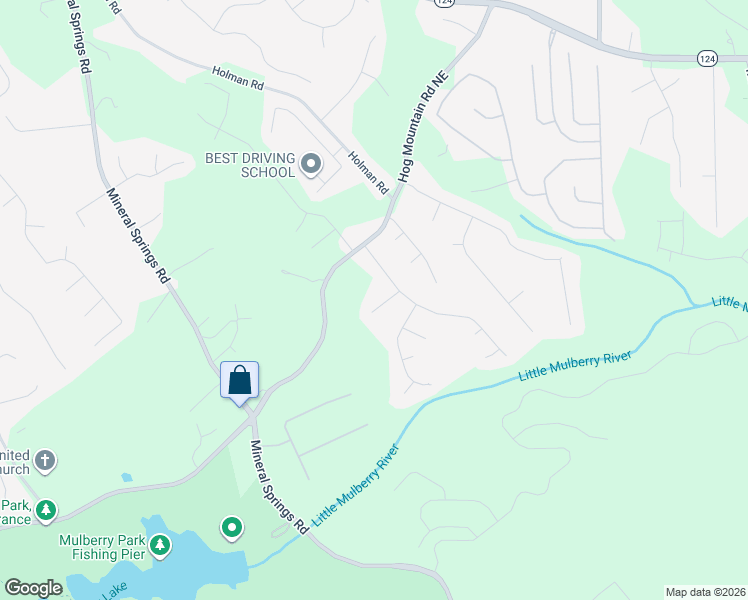 map of restaurants, bars, coffee shops, grocery stores, and more near 3965 Bonnett Creek Lane in Hoschton