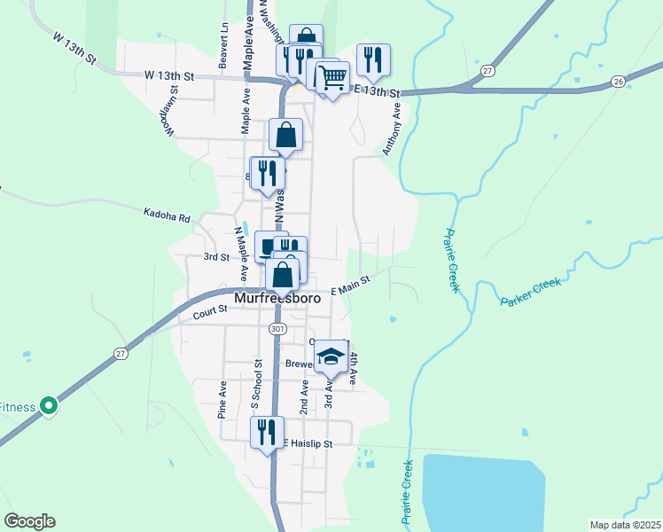 map of restaurants, bars, coffee shops, grocery stores, and more near 321 Will Street in Murfreesboro