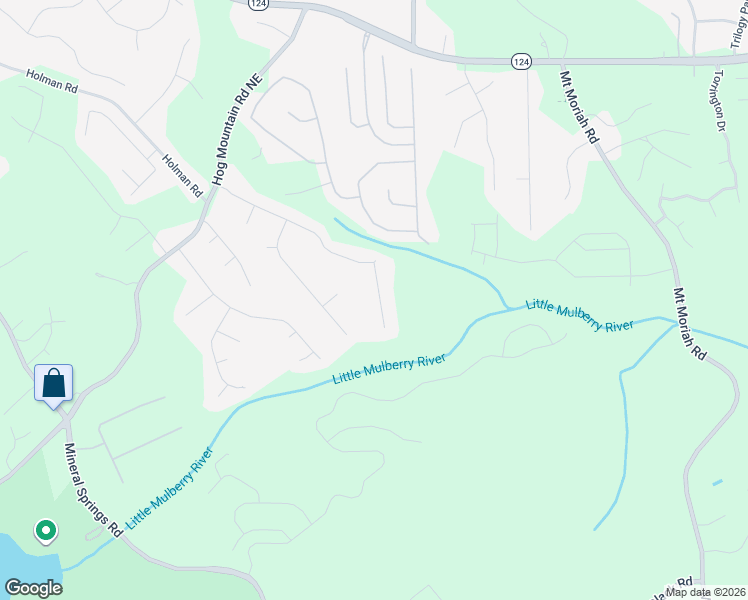 map of restaurants, bars, coffee shops, grocery stores, and more near 1360 Smoke Hill Drive Northeast in Hoschton