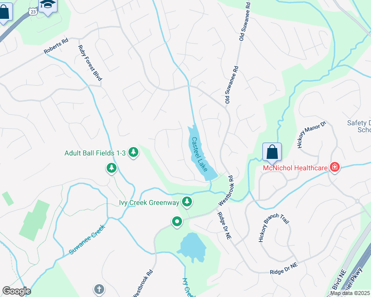 map of restaurants, bars, coffee shops, grocery stores, and more near 3903 Shadow Loch Drive in Suwanee