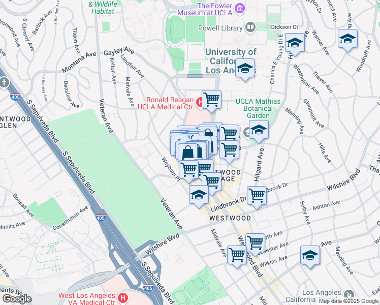 map of restaurants, bars, coffee shops, grocery stores, and more near in Los Angeles