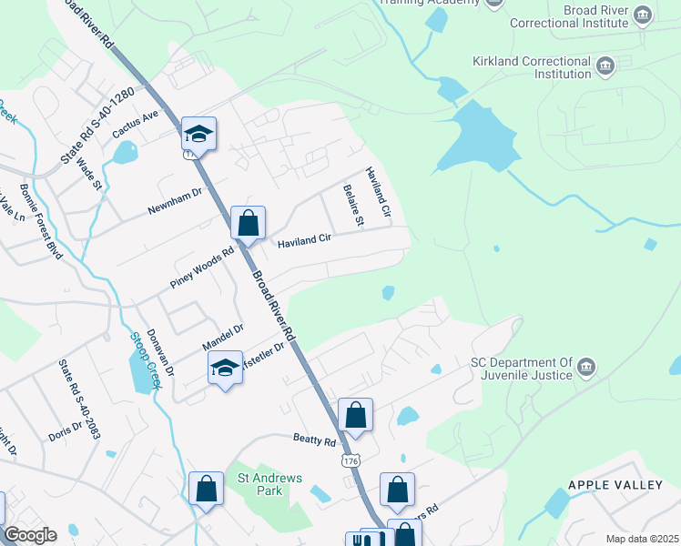map of restaurants, bars, coffee shops, grocery stores, and more near 209 Nobility Drive in Columbia