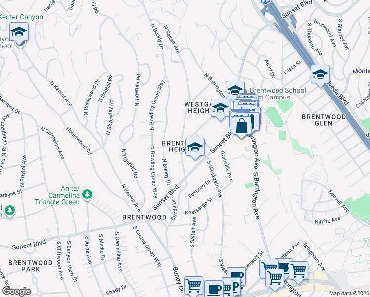 map of restaurants, bars, coffee shops, grocery stores, and more near 11948 Chaparal Street in Los Angeles