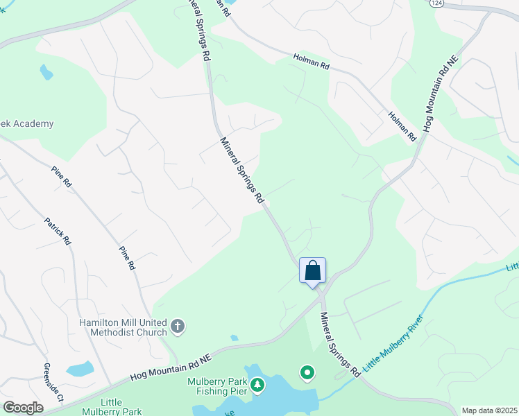 map of restaurants, bars, coffee shops, grocery stores, and more near 1688 Mineral Springs Road in Hoschton