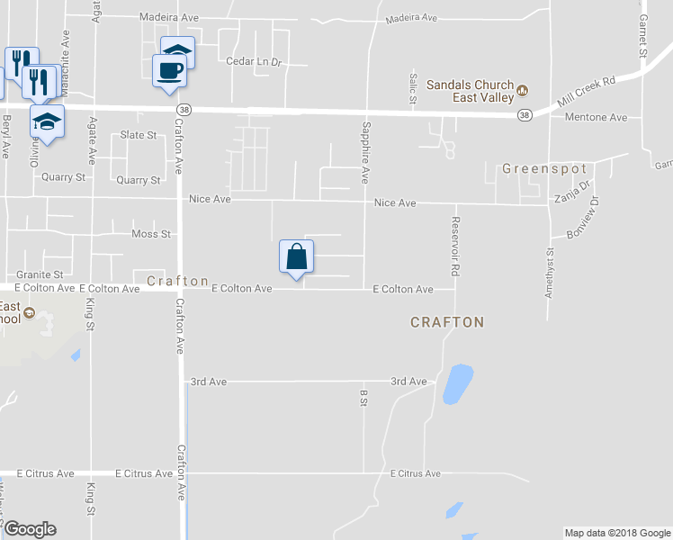 map of restaurants, bars, coffee shops, grocery stores, and more near 2182 Chaparrel Lane in Mentone